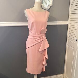 Eliza J Blush Pink Ruffle Midi Dress